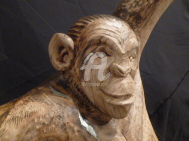 Skulptur mit dem Titel "César" von Eric Rodriguez Sculpture, Original-Kunstwerk, Holz