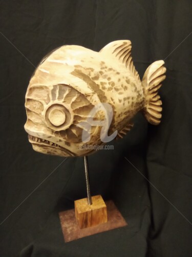 Skulptur mit dem Titel "Bermudes" von Eric Rodriguez Sculpture, Original-Kunstwerk, Holz