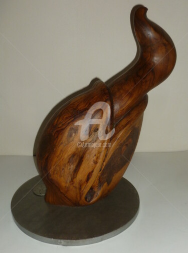 Скульптура под названием "Graine" - Eric Rodriguez Sculpture, Подлинное произведение искусства, Дерево