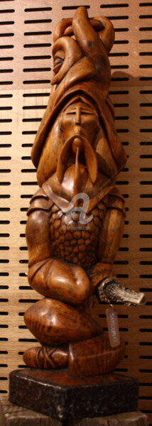 Γλυπτική με τίτλο "Samouraï" από Eric Rodriguez Sculpture, Αυθεντικά έργα τέχνης, Ξύλο