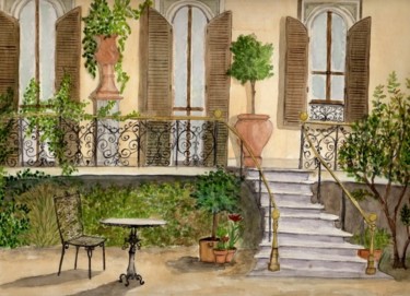 Painting titled "la maison" by Eric Sabatier, Original Artwork, Oil