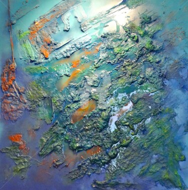 Malerei mit dem Titel "OCEANE" von Eric Vogel, Original-Kunstwerk, Collagen