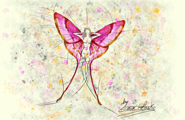 数字艺术 标题为“Femme Papillon 01” 由Erik Black, 原创艺术品, 2D数字工作