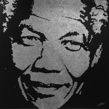Коллажи под названием "NELSON MANDELA" - Erik Black, Подлинное произведение искусства, Коллажи Установлен на Деревянная рама…