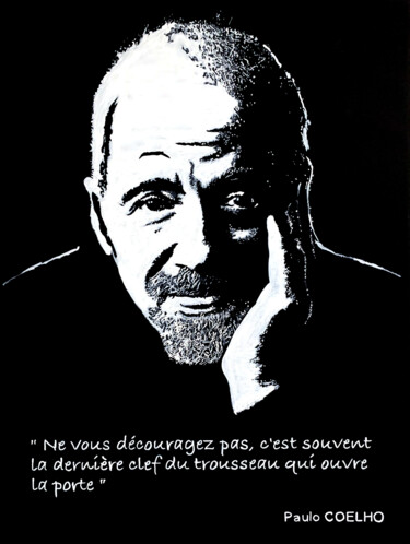 Peinture intitulée "Paulo Coelho - La c…" par Erik Black, Œuvre d'art originale, Acrylique Monté sur Châssis en bois