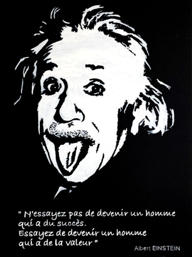 Ζωγραφική με τίτλο "Albert Einstein - s…" από Erik Black, Αυθεντικά έργα τέχνης, Ακρυλικό Τοποθετήθηκε στο Ξύλινο φορείο σκε…