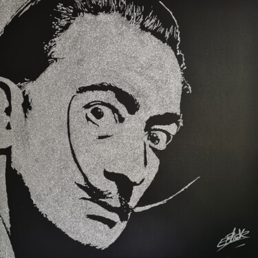 Collages titulada "Salvador Dali Glitt…" por Erik Black, Obra de arte original, Collages Montado en Bastidor de camilla de m…