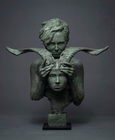 "Janus" başlıklı Heykel Erik Ebeling tarafından, Orijinal sanat, Rezine