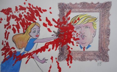 Painting titled "Alice fait des merv…" by Erik Hils, Original Artwork