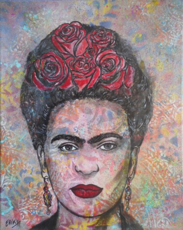 Pittura intitolato "Frida Khalo, urban…" da Erik Hils, Opera d'arte originale
