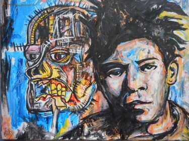 Painting titled "Tribute to Basquiat" by Erik Hils, Original Artwork