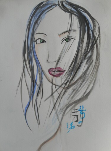 Schilderij getiteld "Chinese girl" door Erik Hils, Origineel Kunstwerk