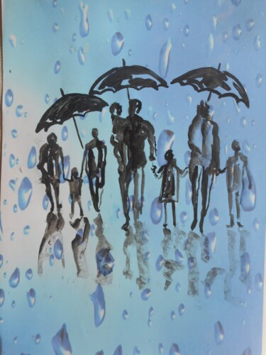 Ζωγραφική με τίτλο "raining days" από Erik Hils, Αυθεντικά έργα τέχνης