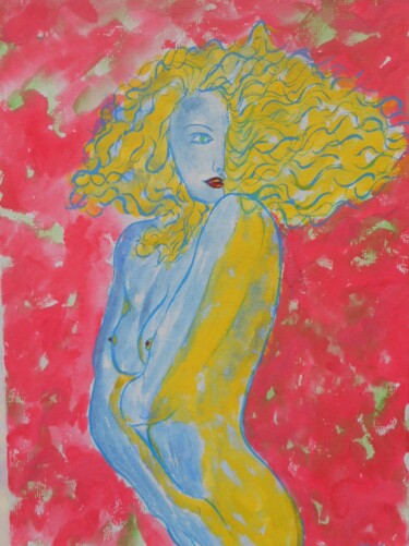 Pittura intitolato "summer girl" da Erik Hils, Opera d'arte originale, Acrilico