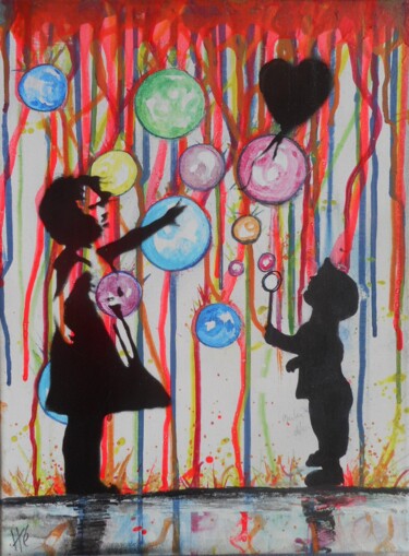 Peinture intitulée "tribute to Banksy" par Erik Hils, Œuvre d'art originale, Acrylique