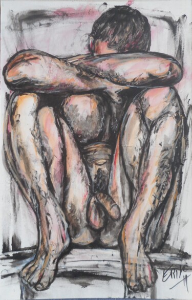 Pintura intitulada "nude male" por Erik Hils, Obras de arte originais, Acrílico