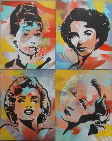 Peinture intitulée "Marlène Dietrich, M…" par Erik Hils, Œuvre d'art originale, Acrylique