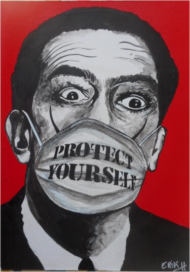 Painting titled "Dali, protect yours…" by Erik Hils, Original Artwork, Acrylic