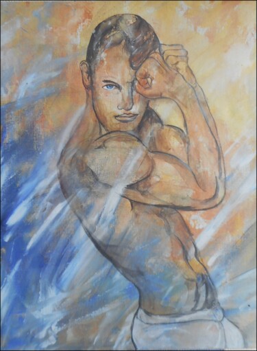 Printmaking titled "boxeur" by Erik Hils, Original Artwork, Analog Print