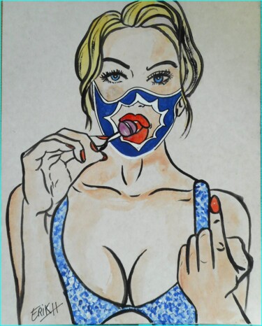 Painting titled "Rebelle!" by Erik Hils, Original Artwork, Acrylic