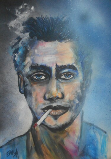 Painting titled "smoker2" by Erik Hils, Original Artwork, Acrylic