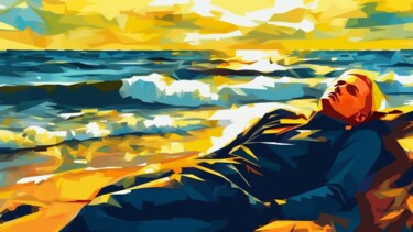 Robert -Unikat - Original- Schilderij getiteld "Robert -Unika…" door Erik Sven Larsgaard, Origineel Kunstwerk, Digitaal Schilderwerk Gemonteerd o…