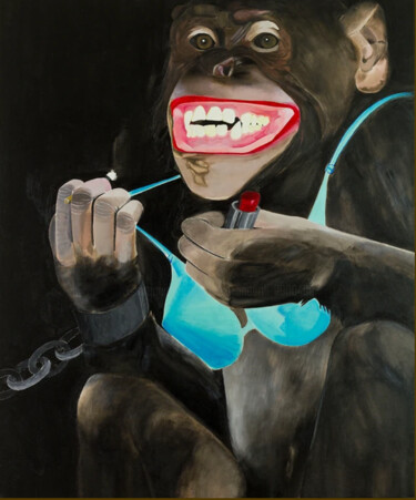 Pintura titulada "La Scimmia" por Erika Anoardi, Obra de arte original, Acrílico