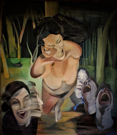 Schilderij getiteld "le regard des autres" door Erika Anoardi, Origineel Kunstwerk, pigmenten