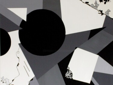Peinture intitulée "En noir et blanc" par Erika Sarah, Œuvre d'art originale, Acrylique