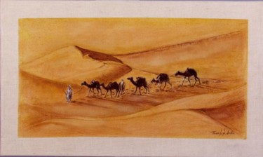 Peinture intitulée "le sahara" par Erika Trombik, Œuvre d'art originale