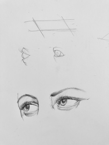 Drawing titled "eye sketching pract…" by Eb, Original Artwork