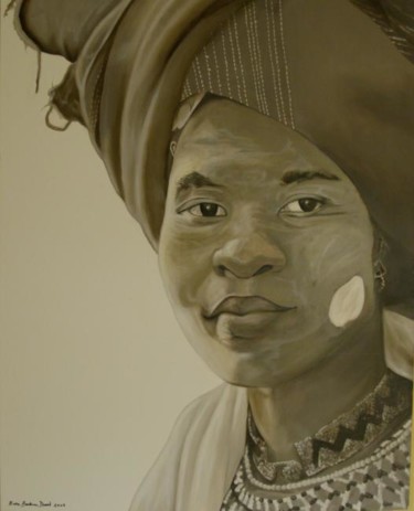 Peinture intitulée "Donna Tribale" par Eb, Œuvre d'art originale, Huile