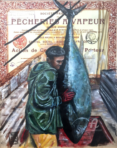Peinture intitulée "pêcherie à vapeur l…" par Erika Sellier, Œuvre d'art originale, Acrylique
