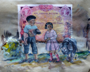 Painting titled "les-enfants-et-le-p…" by Erika Sellier, Original Artwork