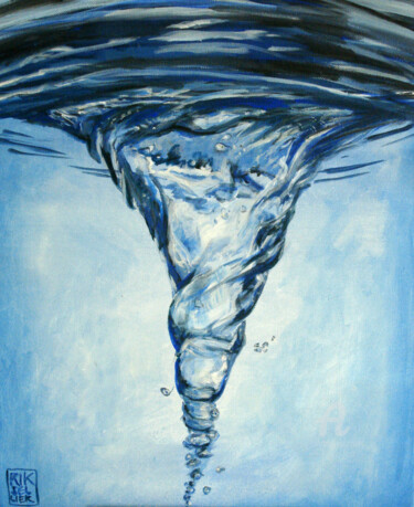 Peinture intitulée "vortexh2o-46x38.jpg" par Erika Sellier, Œuvre d'art originale