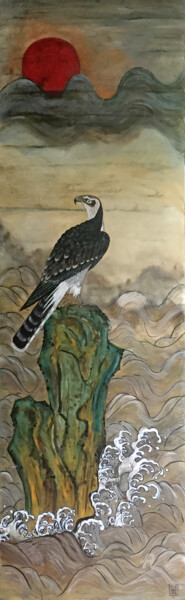 Painting titled "l-aigle.jpg" by Erika Sellier, Original Artwork, Acrylic
