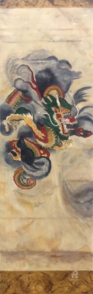 Pittura intitolato "le-dragon-.jpg" da Erika Sellier, Opera d'arte originale, Acrilico