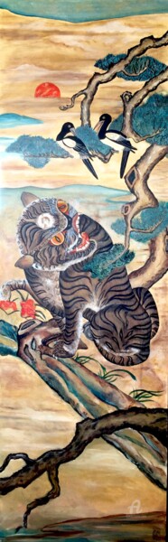 Peinture intitulée "le-tigre.jpg" par Erika Sellier, Œuvre d'art originale