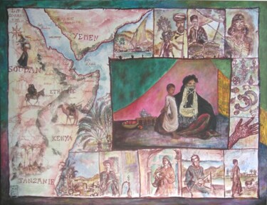 绘画 标题为“d'Aden à Zanzibar” 由Erika Sellier, 原创艺术品