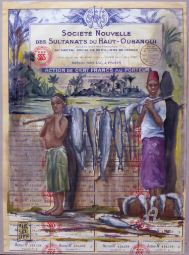 Peinture intitulée "les-onze-poissons.j…" par Erika Sellier, Œuvre d'art originale, Huile