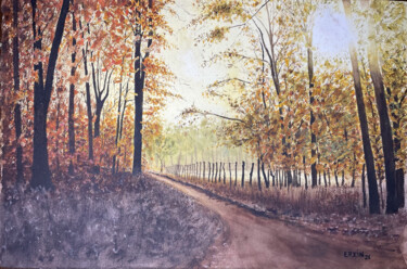 Pintura titulada "The Autumn." por Erkin Yılmaz, Obra de arte original, Acuarela
