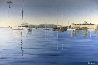 Peinture intitulée "Bodrum" par Erkin Yılmaz, Œuvre d'art originale, Aquarelle