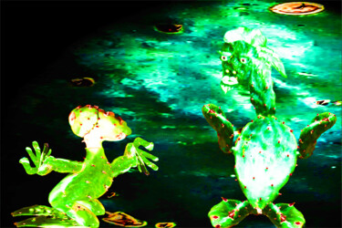 Digitale Kunst mit dem Titel "l'era dei cactus 30" von Ermanno Ricci, Original-Kunstwerk, Digitale Malerei