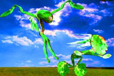 Digitale Kunst mit dem Titel "l'era dei cactus  36" von Ermanno Ricci, Original-Kunstwerk, Digitale Malerei