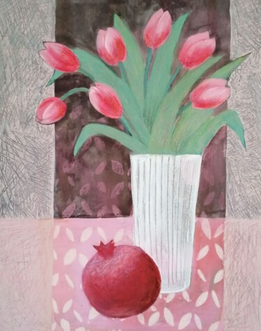 Malerei mit dem Titel "Tulips" von Svetlana Ermolina, Original-Kunstwerk, Acryl