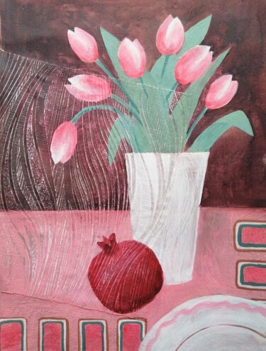 Peinture intitulée "Pink spring" par Svetlana Ermolina, Œuvre d'art originale, Acrylique