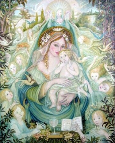 Pintura intitulada "Madonna - 1" por Erna Antunes - ( Erna Y ), Obras de arte originais, Outro