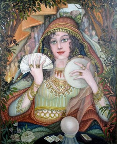 Pintura intitulada "Cigana" por Erna Antunes - ( Erna Y ), Obras de arte originais