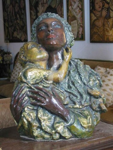 Escultura intitulada "Madonna negra" por Erna Antunes - ( Erna Y ), Obras de arte originais
