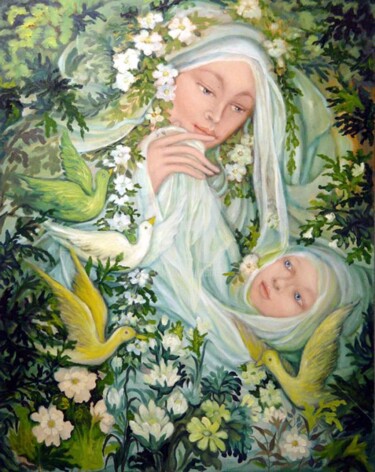 Pintura intitulada "Madona 8" por Erna Antunes - ( Erna Y ), Obras de arte originais, Outro
